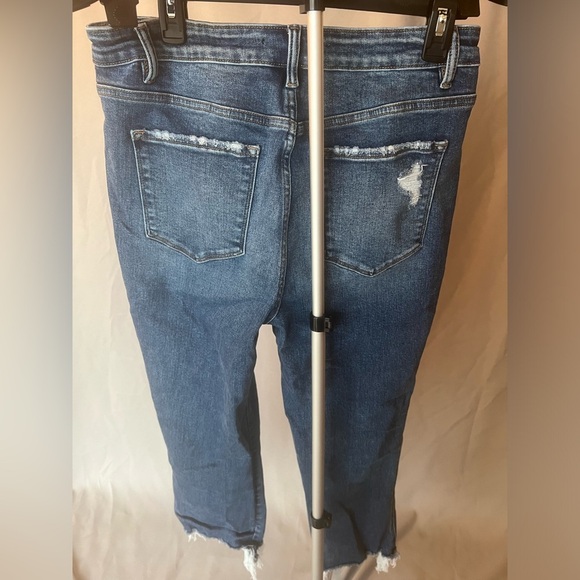 Women's Blue Distressed Jeans - Picture 3 of 6